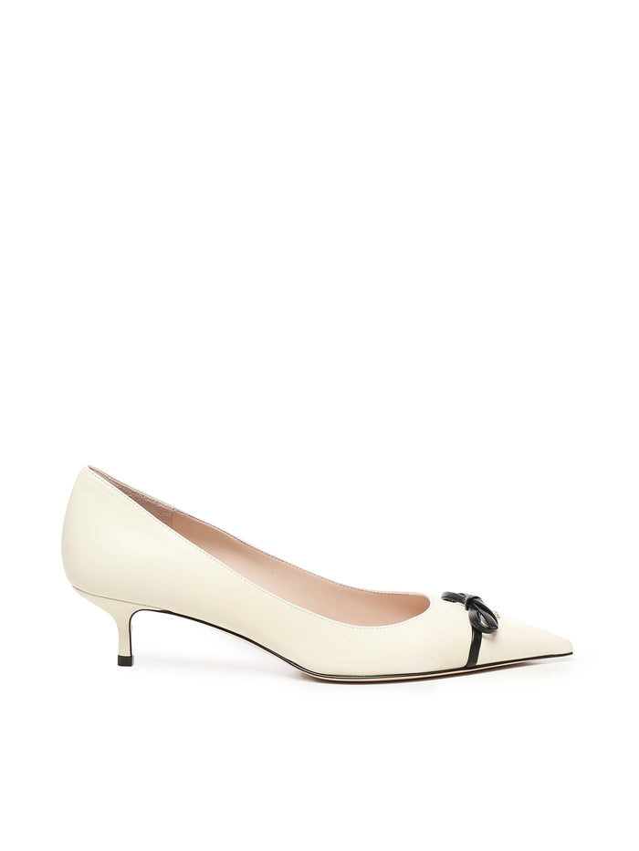 Valentino Garavani With Heel Ivory/black Calfskin