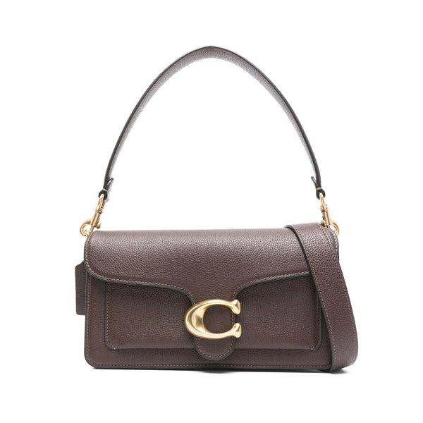 Pebbled Leather Shoulder Bag Brown Calf