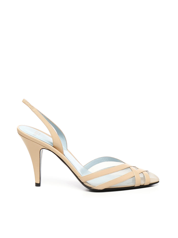 Valentino Garavani With Heel Beige Goatskin