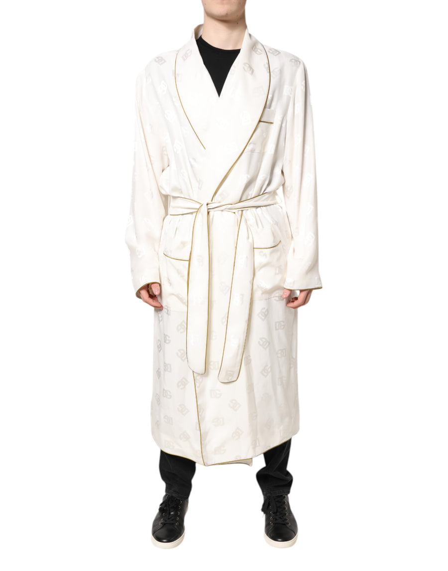 Dolce & Gabbana 100% Silk coat in white