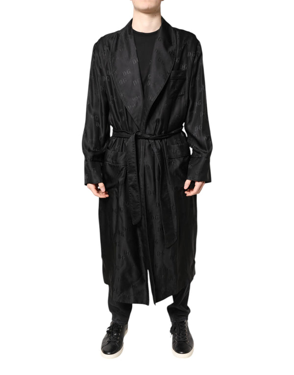 Dolce & Gabbana 100% Silk coat in black