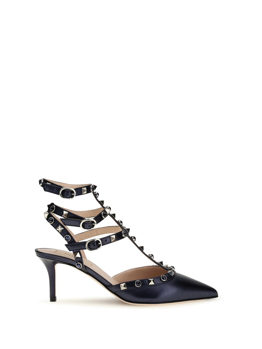 Valentino Garavani 100% calf leather pumps in navy