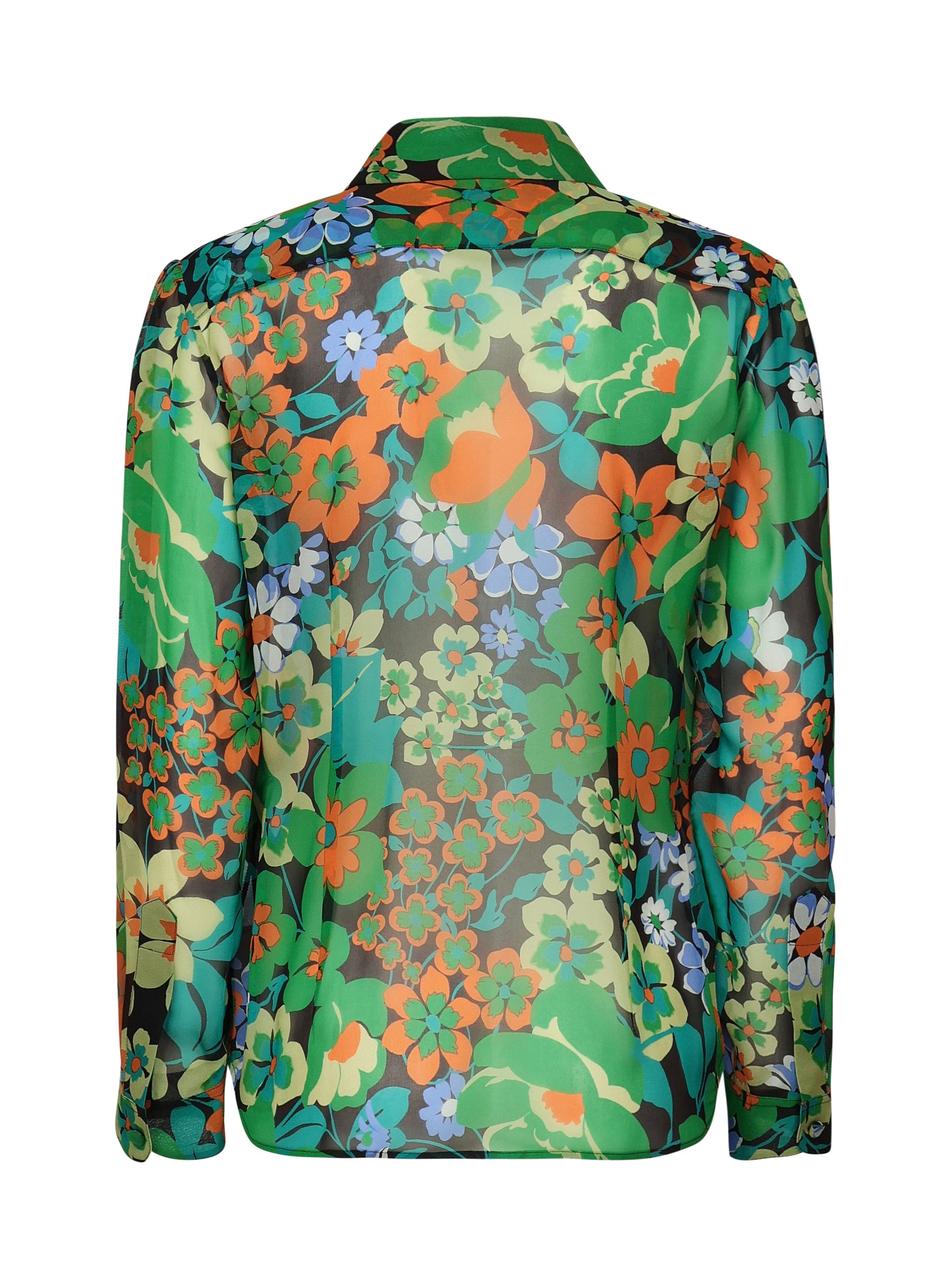 Céline Shirts Black/green/orange Silk