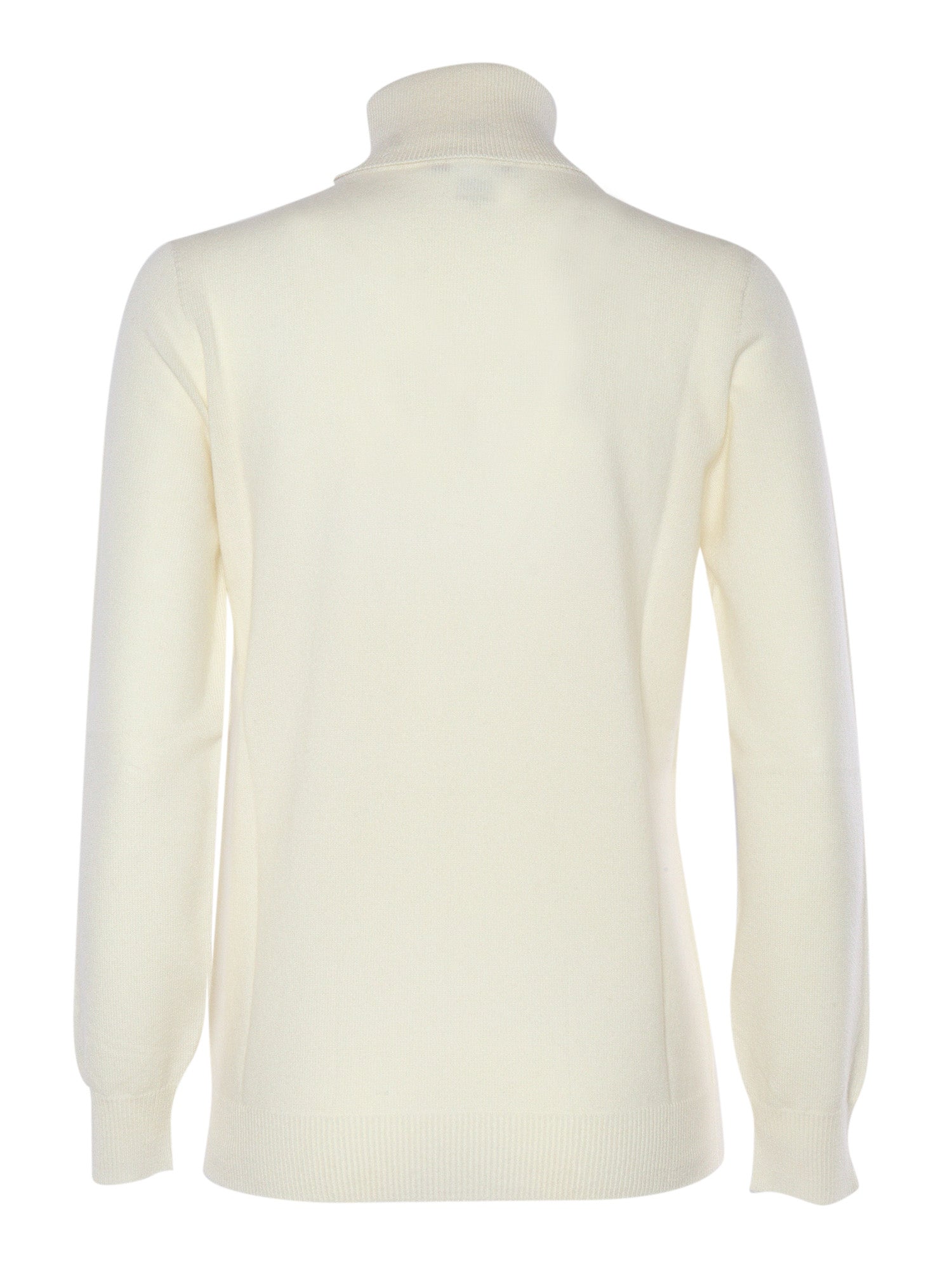Turtleneck White Wool Cashmere
