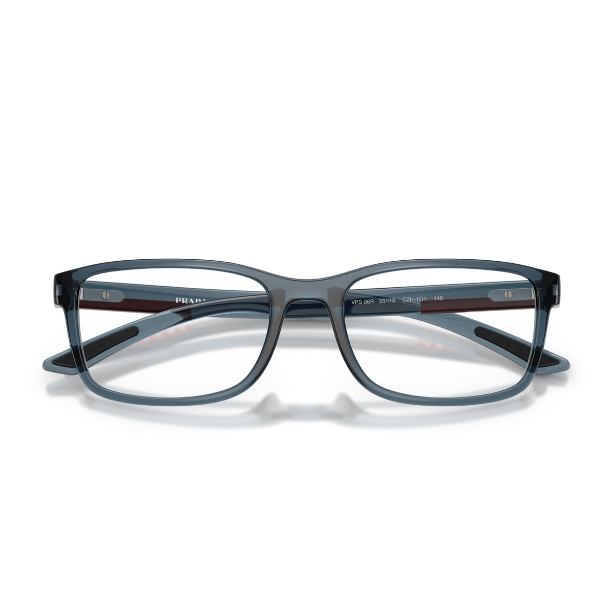 Prada Linea Rossa PS 06RV CZH1O1 Azzurro Trasparente Blu Nylon Occhiali Da Vista