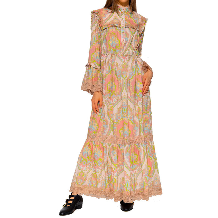 Fiorito Floral Dress Pink Cotton