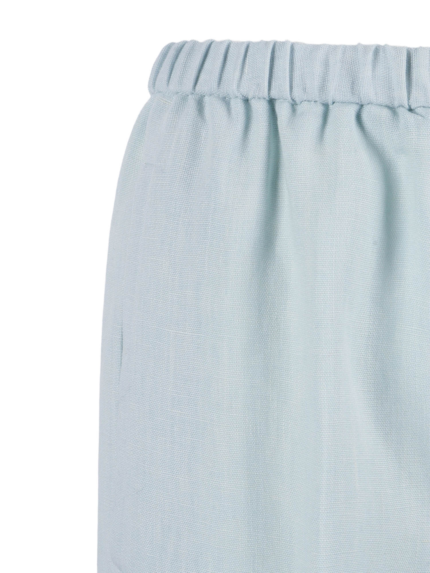 Regular Elasticated Trousers Chic Linen Canvas Light Blue