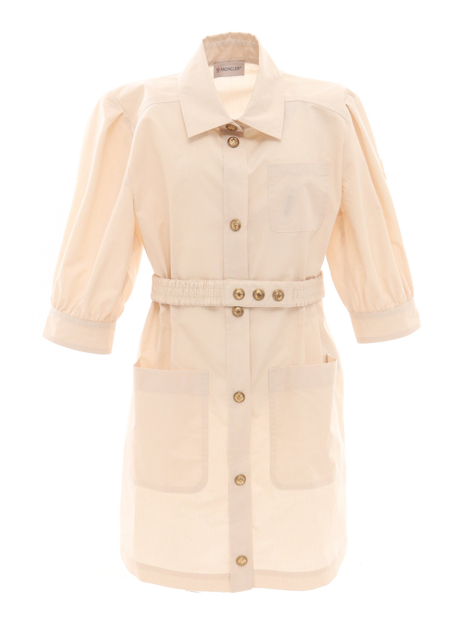 DRESS Beige Polyester Cotton