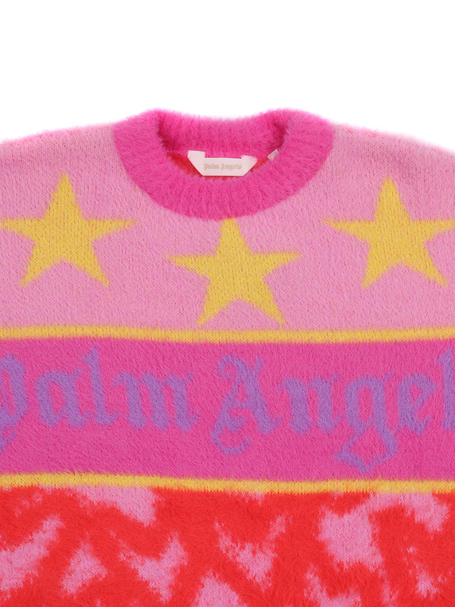 Pa Spray Hearts Knit Crew Rose Pink - L Polyamide Sweatshirt