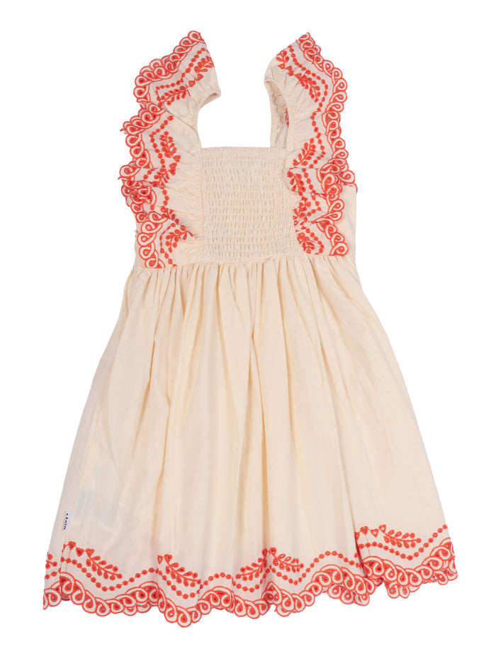 Clementine Dress Ss Beige Cotton Organic