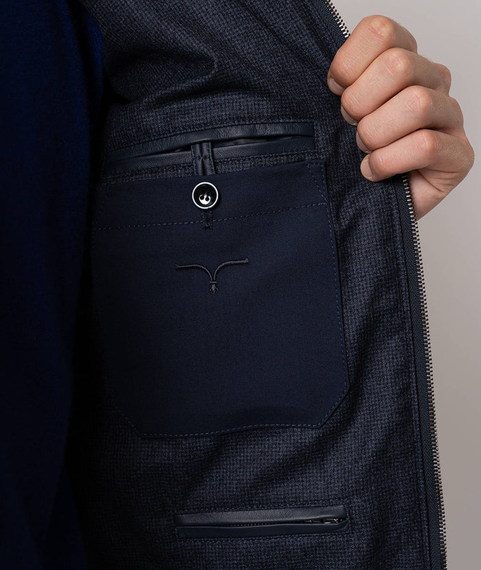 Wool Quilted Down Jacket Everest Blue Sportwear Blouson