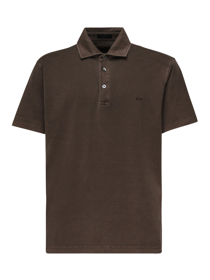 Fay T-Shirts And Polos Dark Brown Cotton