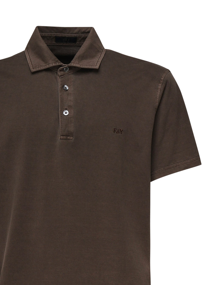 Fay T-Shirts And Polos Dark Brown Cotton
