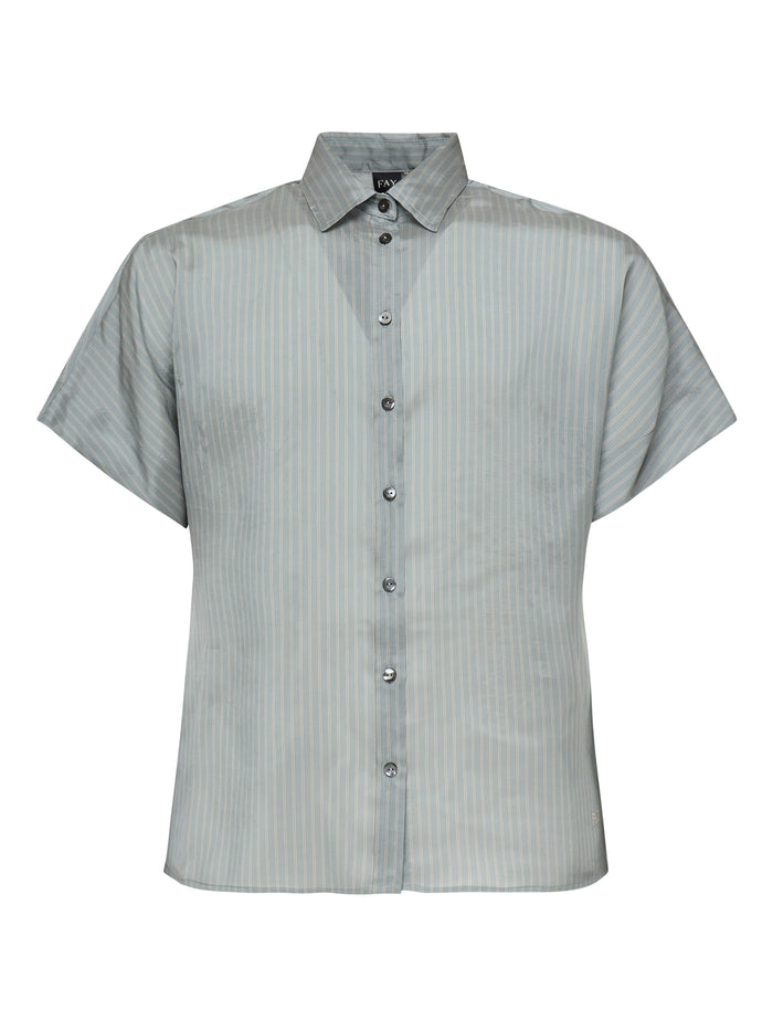Fay Shirts Blue Viscose