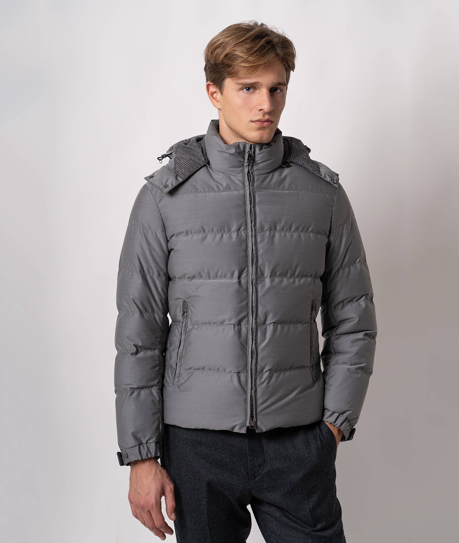Quilted Down Jacket Ande Grey Sportwear Blouson