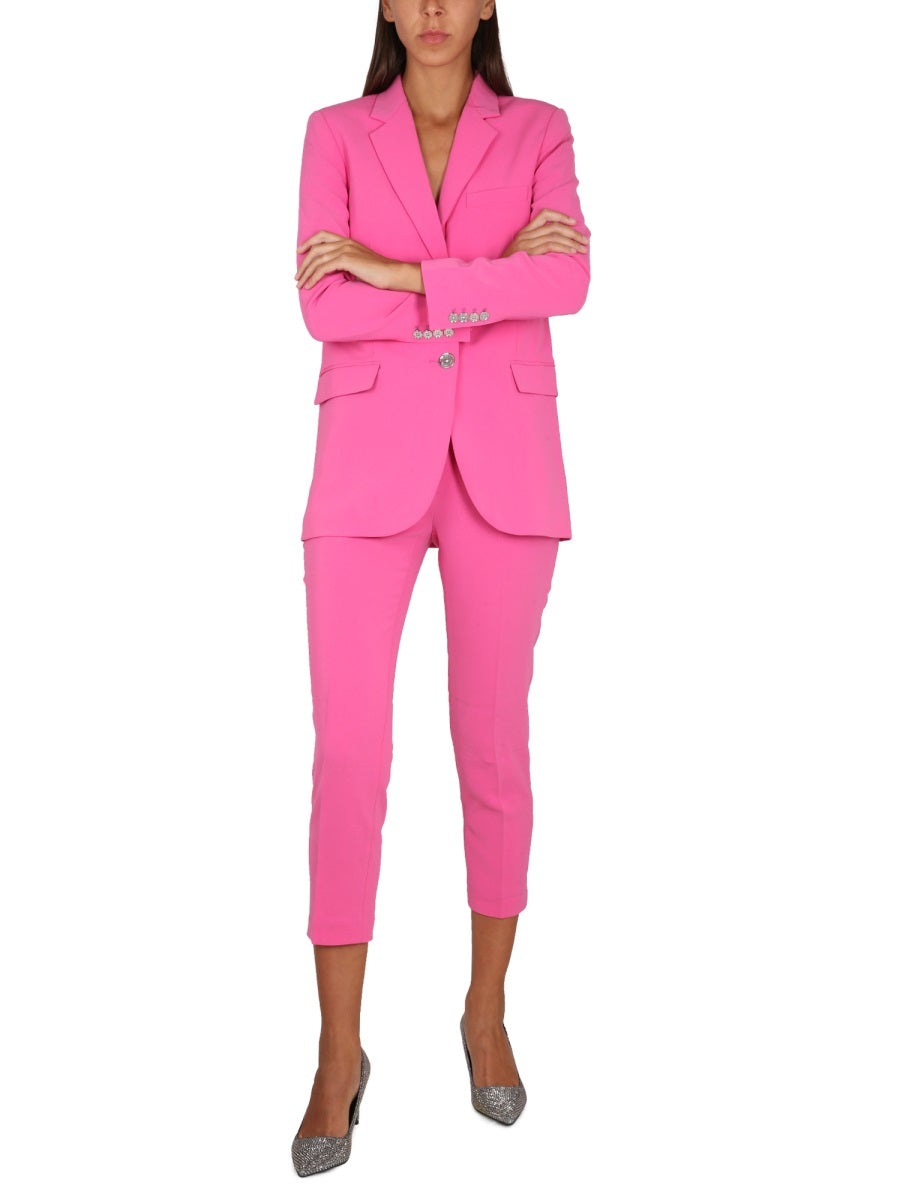 Cropped Pants With Concealed Closure Fuchsia Triacetate Trousers