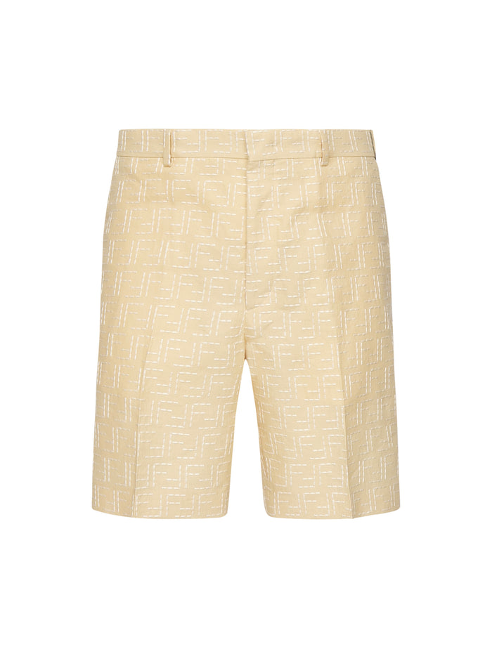 Fendi Shorts White Linen