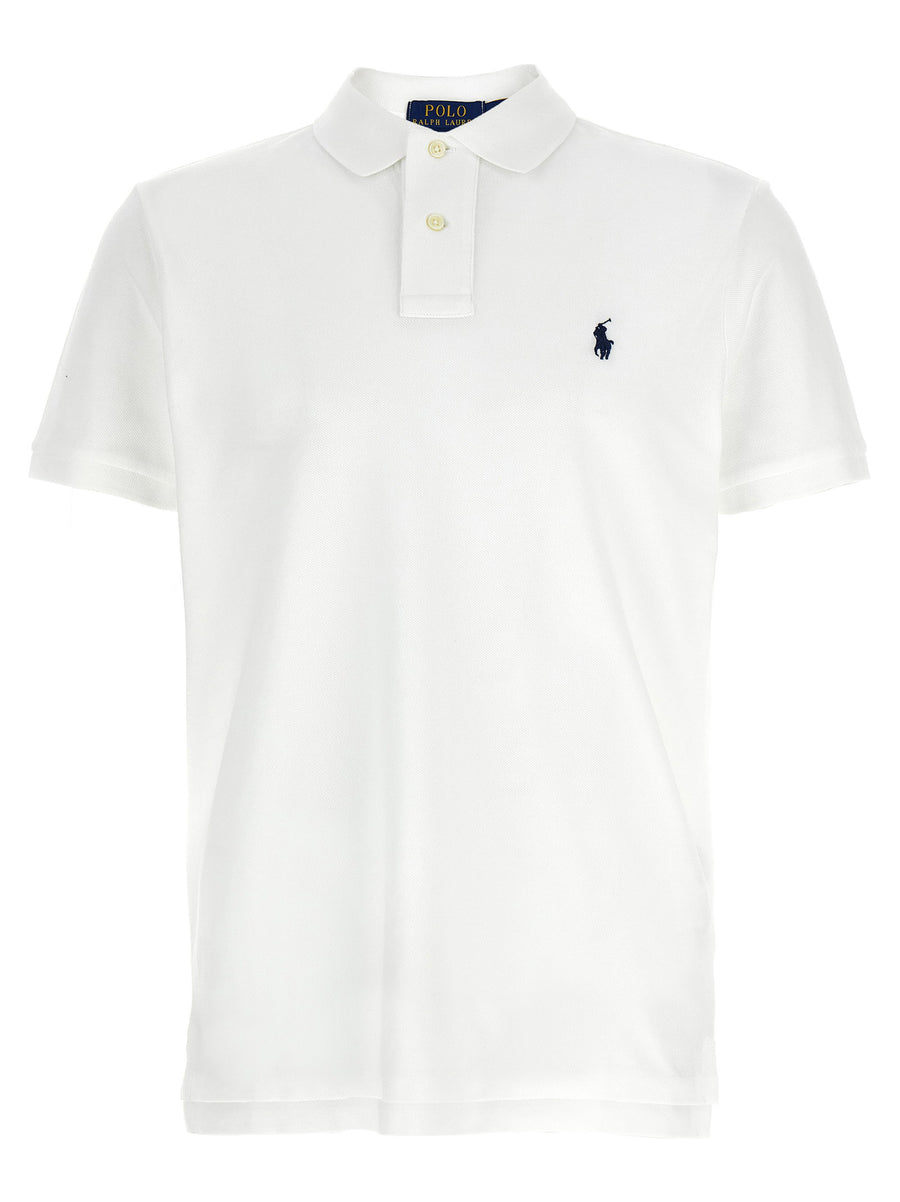 Polo Ralph Lauren Logo-Embroidered Piqué Cotton Polo — White