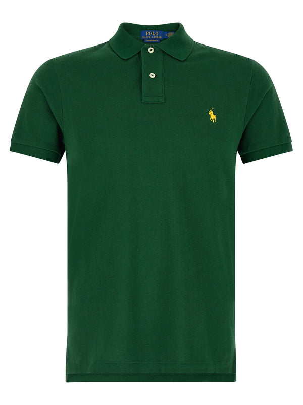 Polo Ralph Lauren Logo-Embroidered Piqué Cotton Polo — green