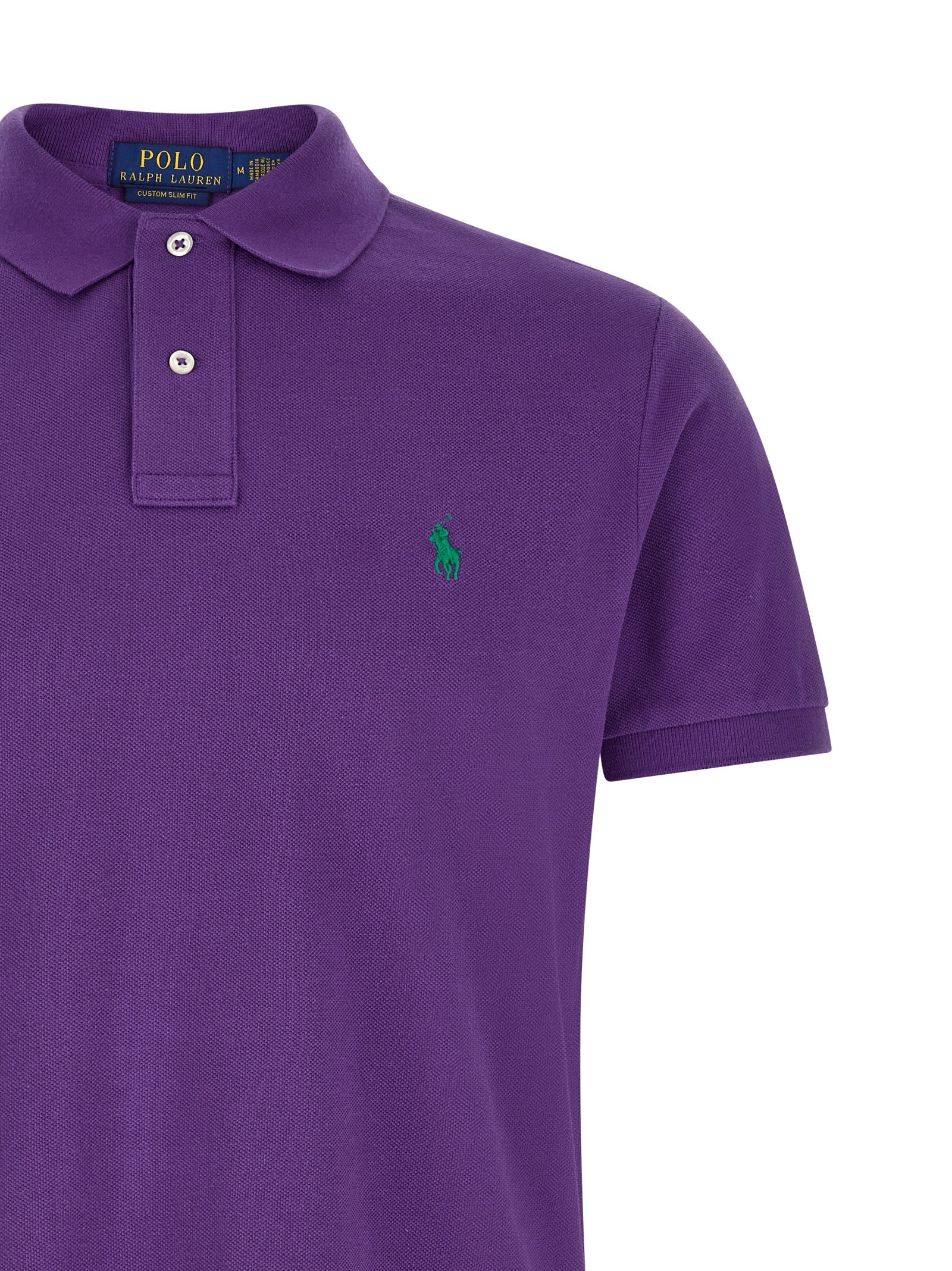 Logo embroidery polo shirt Purple Cotton