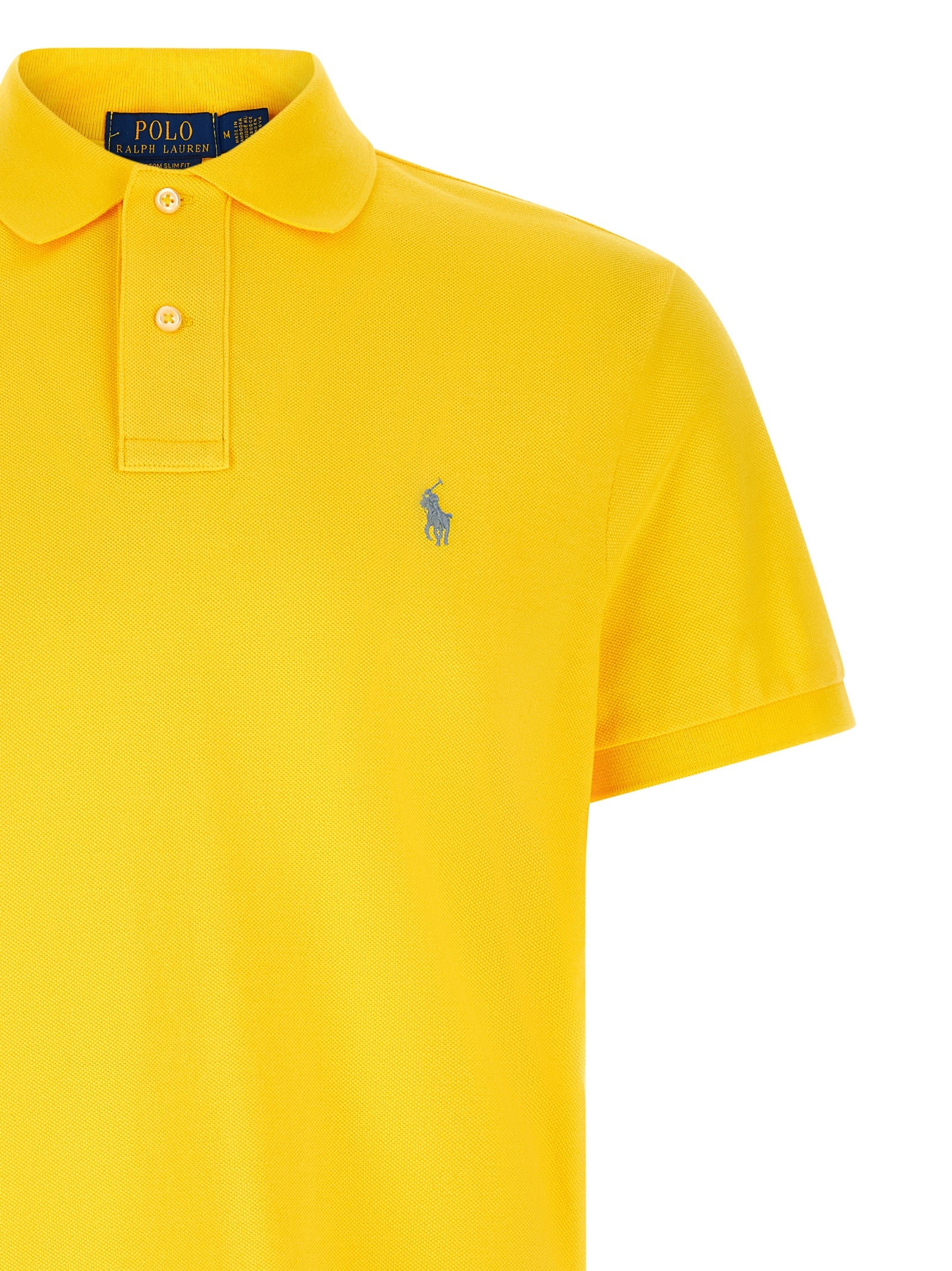 Logo embroidery polo shirt Yellow Cotton