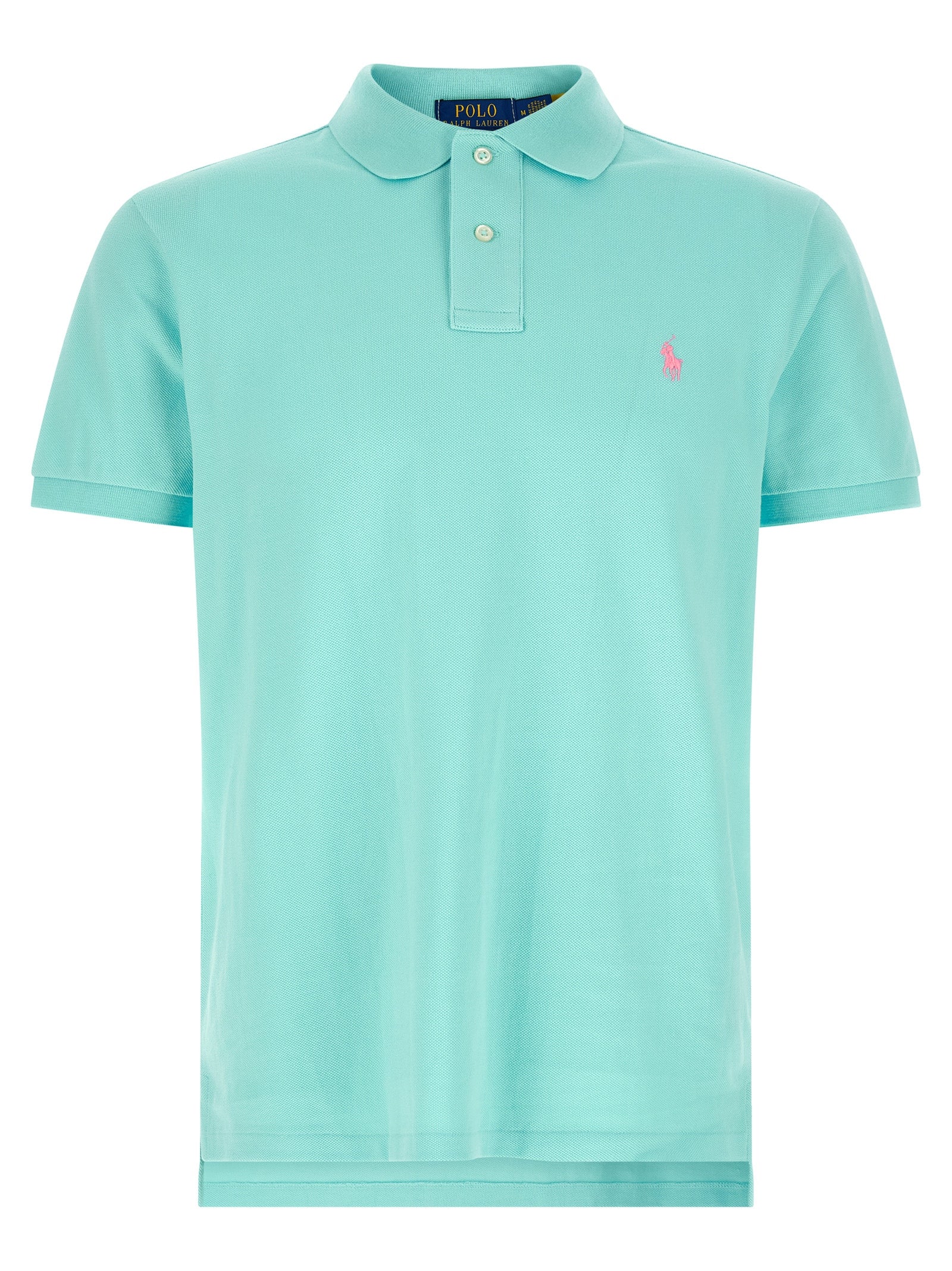 Logo embroidery polo shirt Light Blue Cotton