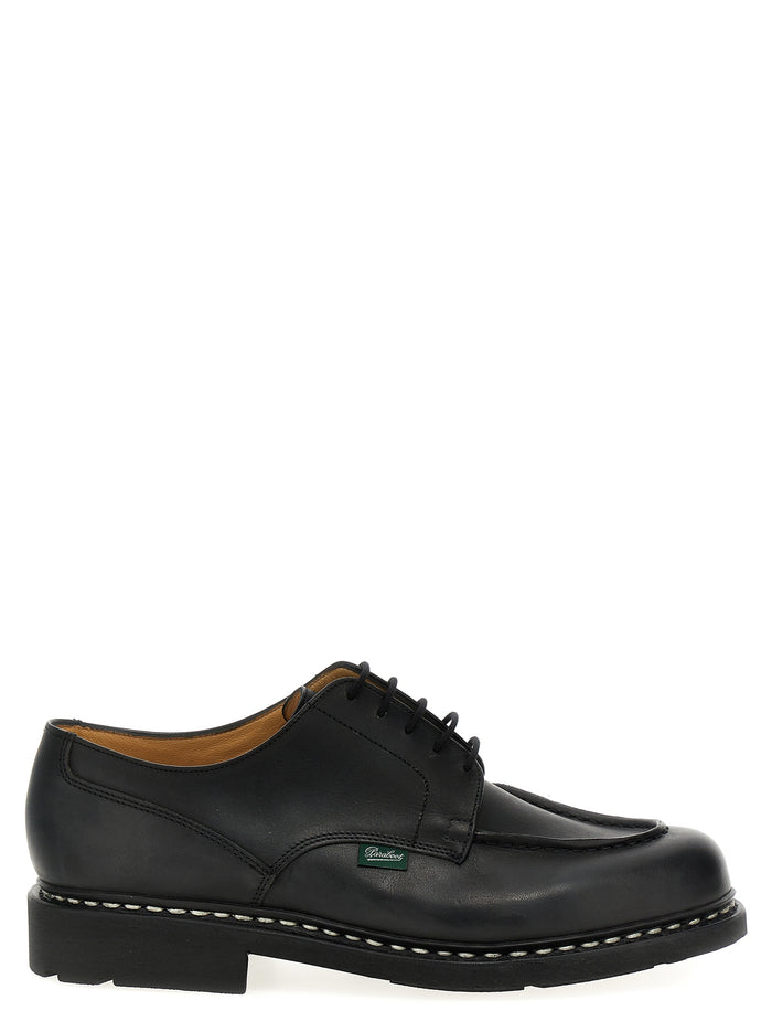 Chamboard Derby Shoes Black Calfskin Leather (bos Taurus) Lace Up
