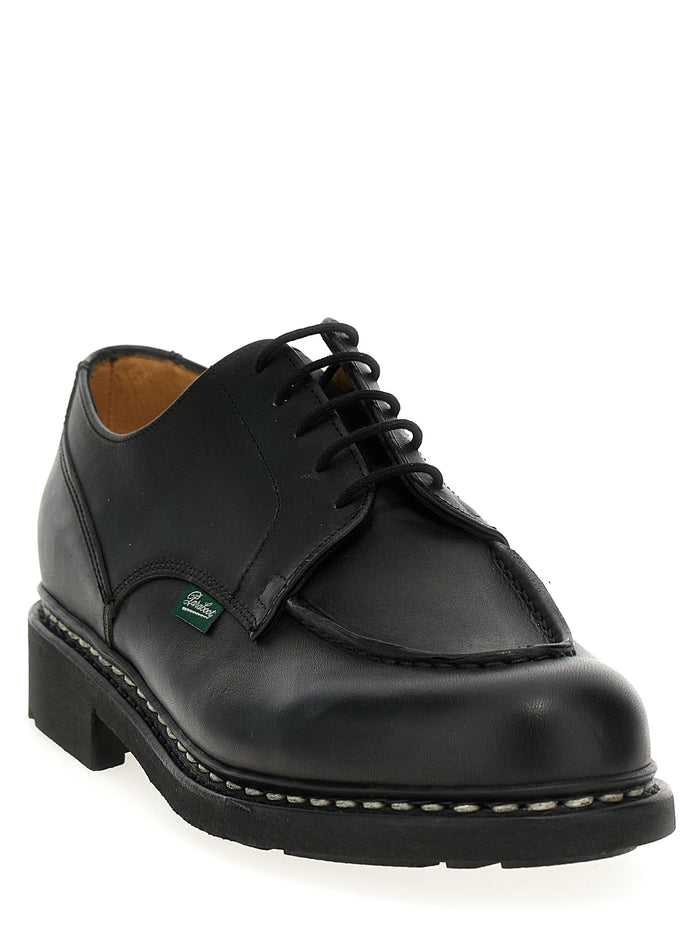 Chamboard Derby Shoes Black Calfskin Leather (bos Taurus) Lace Up