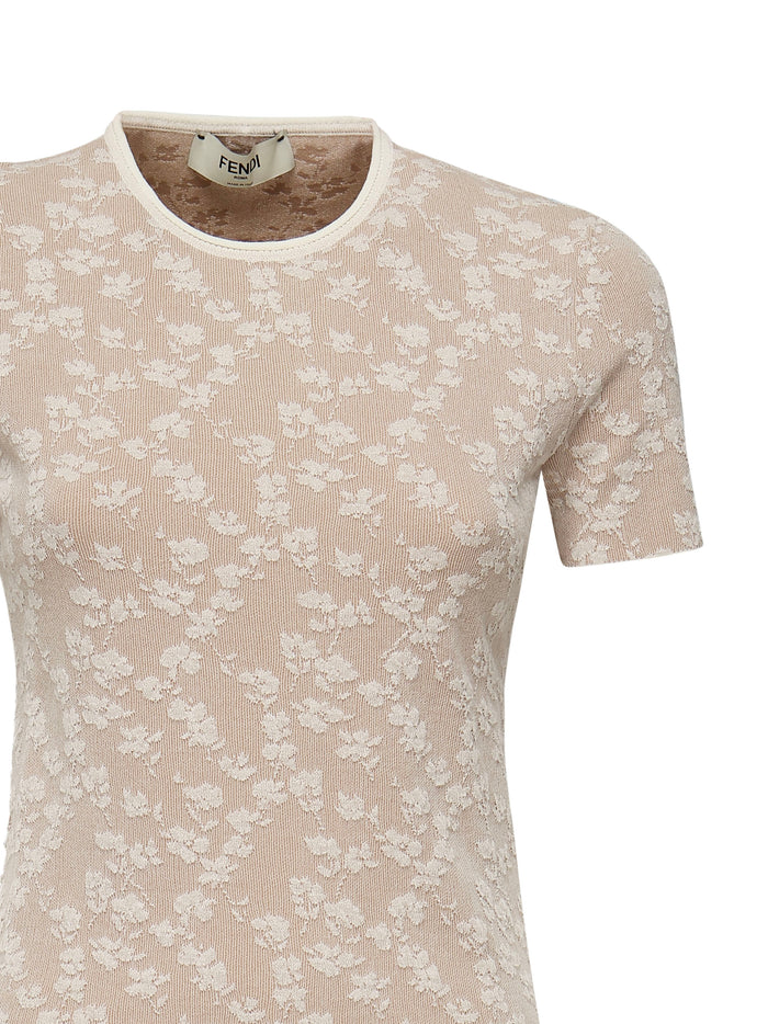 Fendi T-Shirts And Polos Beige, White Cotton