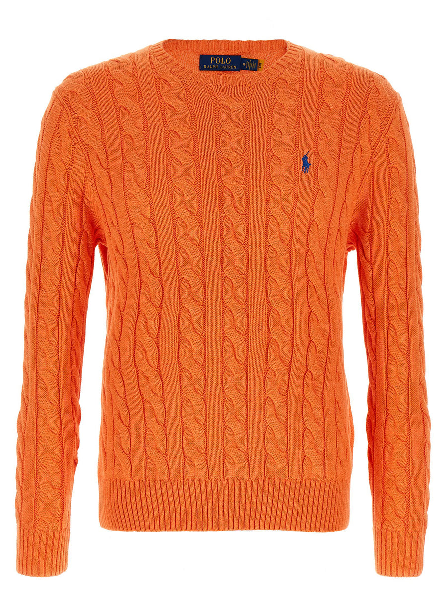 Polo Ralph Lauren Cable-Knit Cotton Sweater — Orange