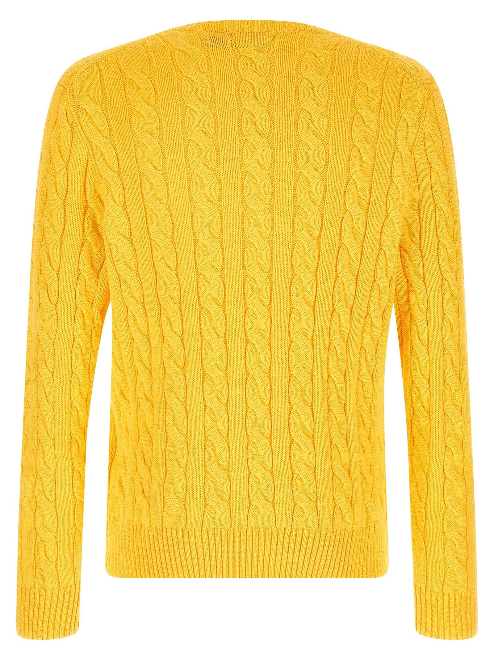Cotton Braided Sweater Yellow Sweater, Cardigans