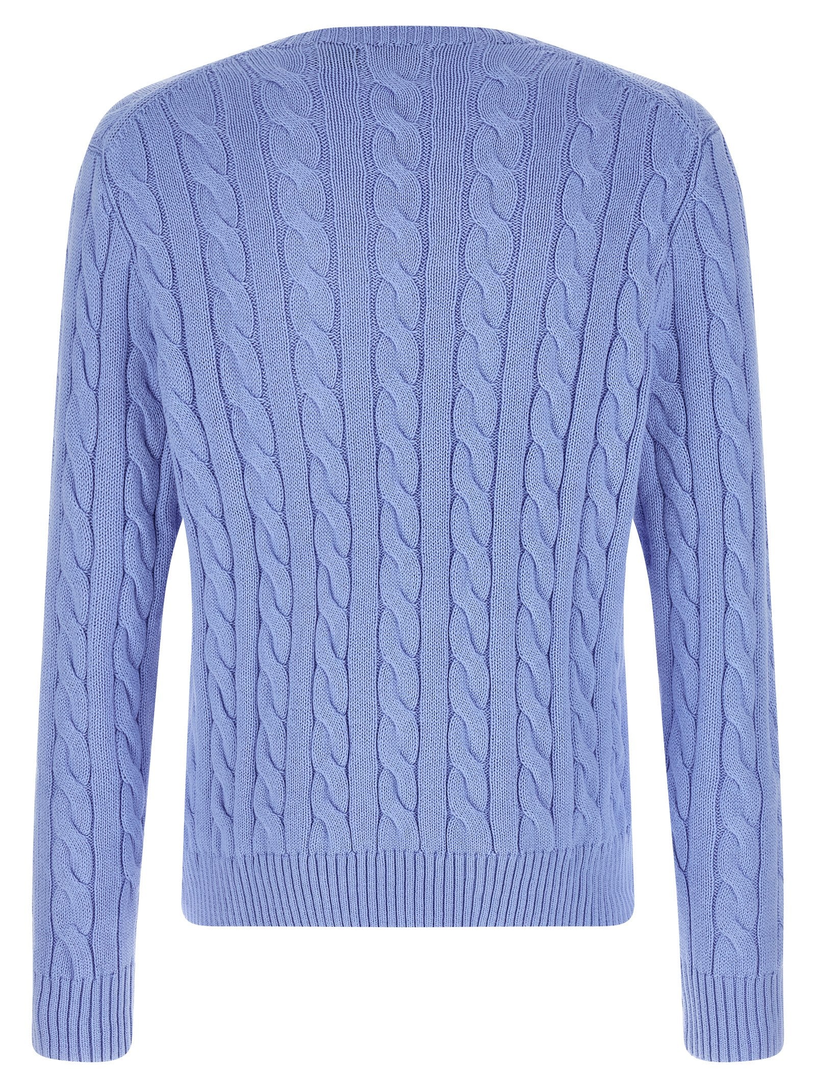Cotton Braided Sweater Light Blue Sweater, Cardigans