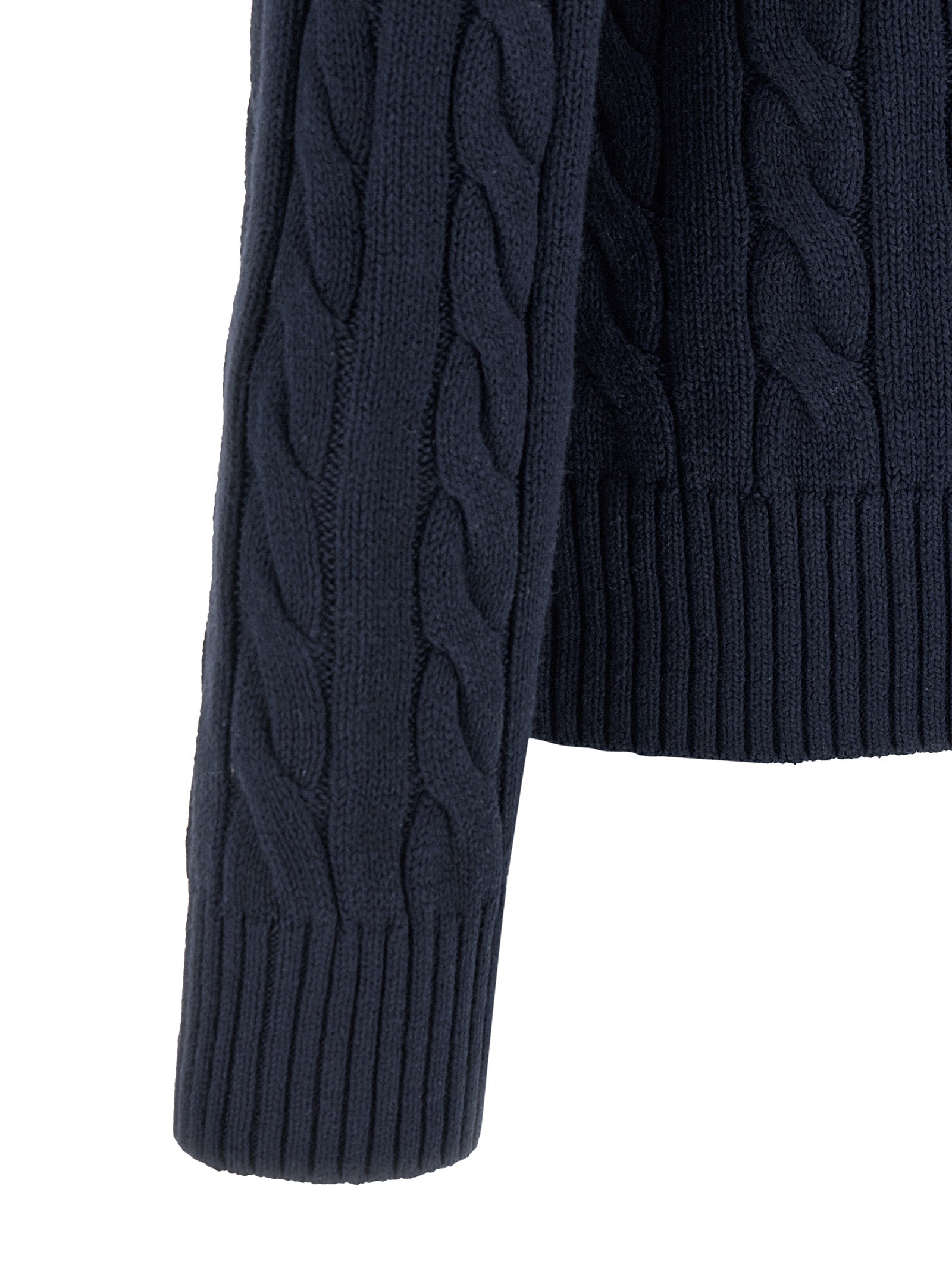 Cotton Braided Sweater Blue Sweater, Cardigans