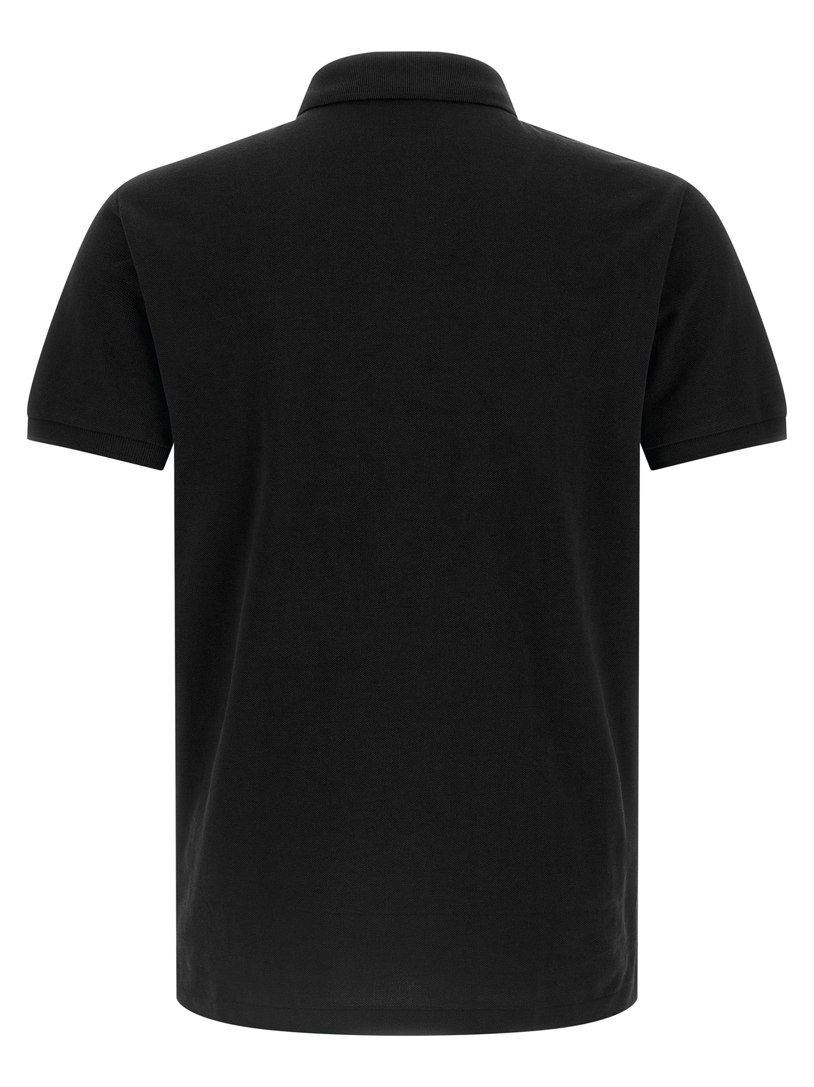 Logo embroidery polo shirt Black Cotton