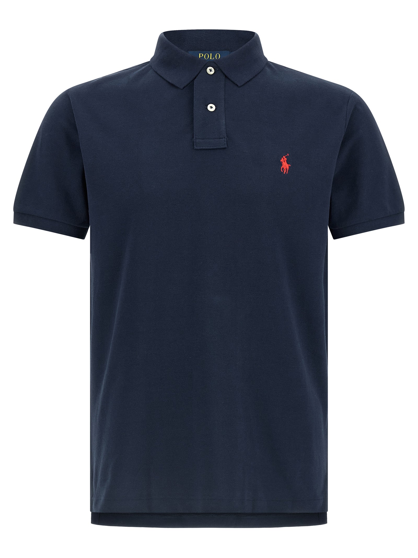 Logo embroidery polo shirt Blue Cotton