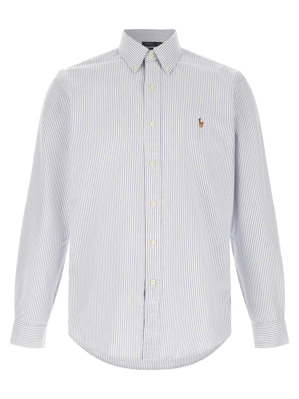 Polo Ralph Lauren Striped Oxford Cotton Shirt — Light Blue