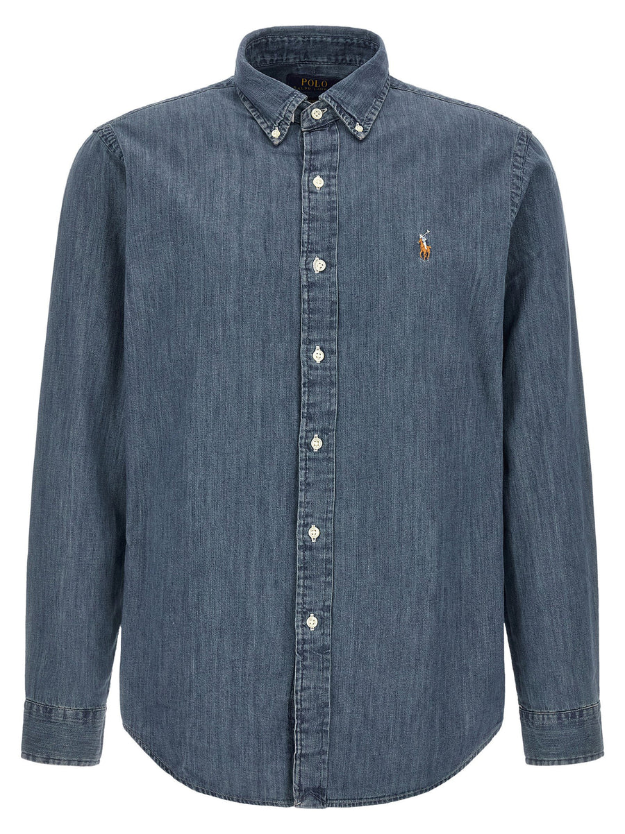 Polo Ralph Lauren دنيم قميص — أزرق
