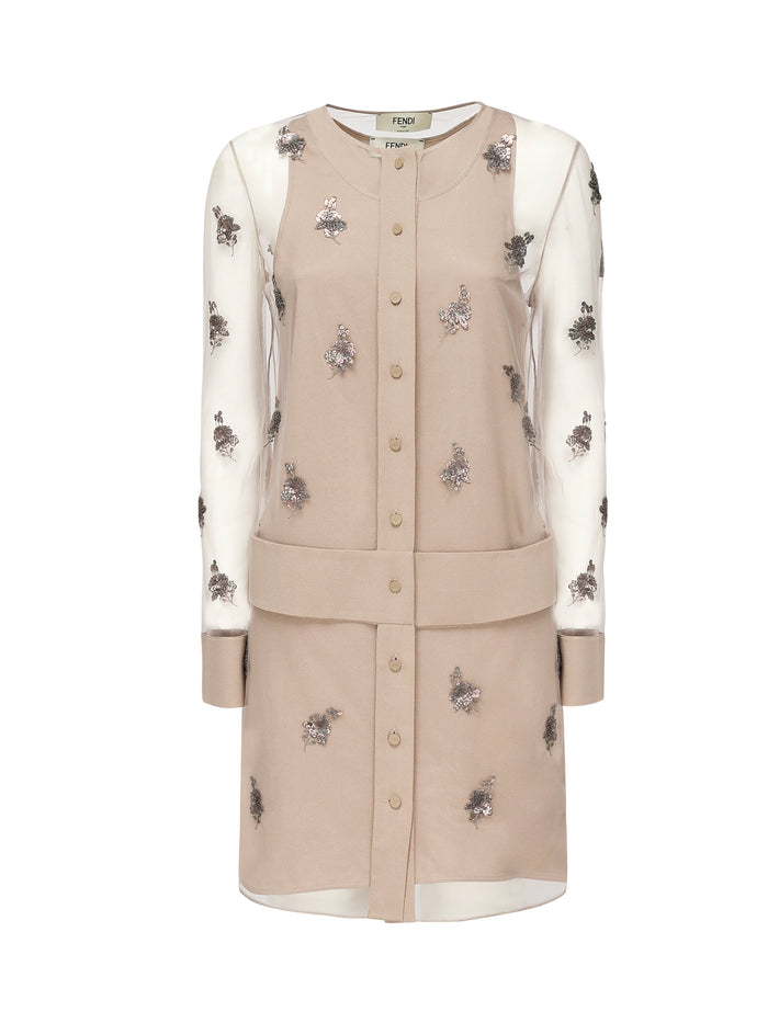 Fendi Dresses Beige Polyamide