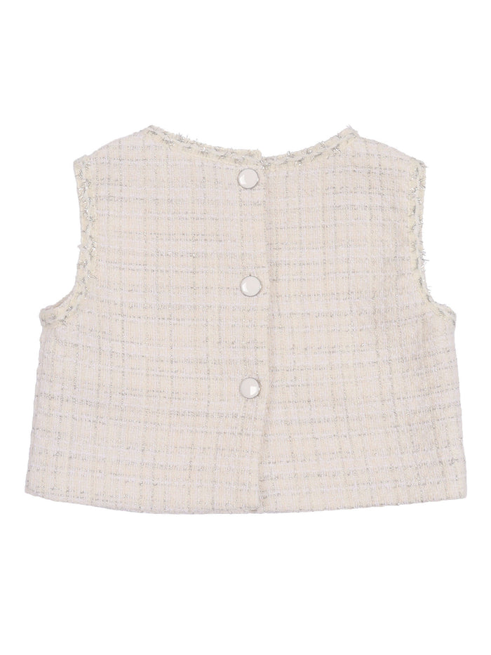 BON TON M�LANGE BOUCL� TOP Panna