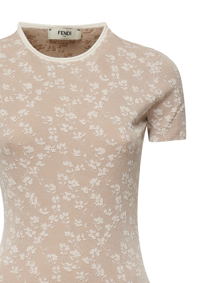Fendi T-Shirts And Polos Beige, White Cotton