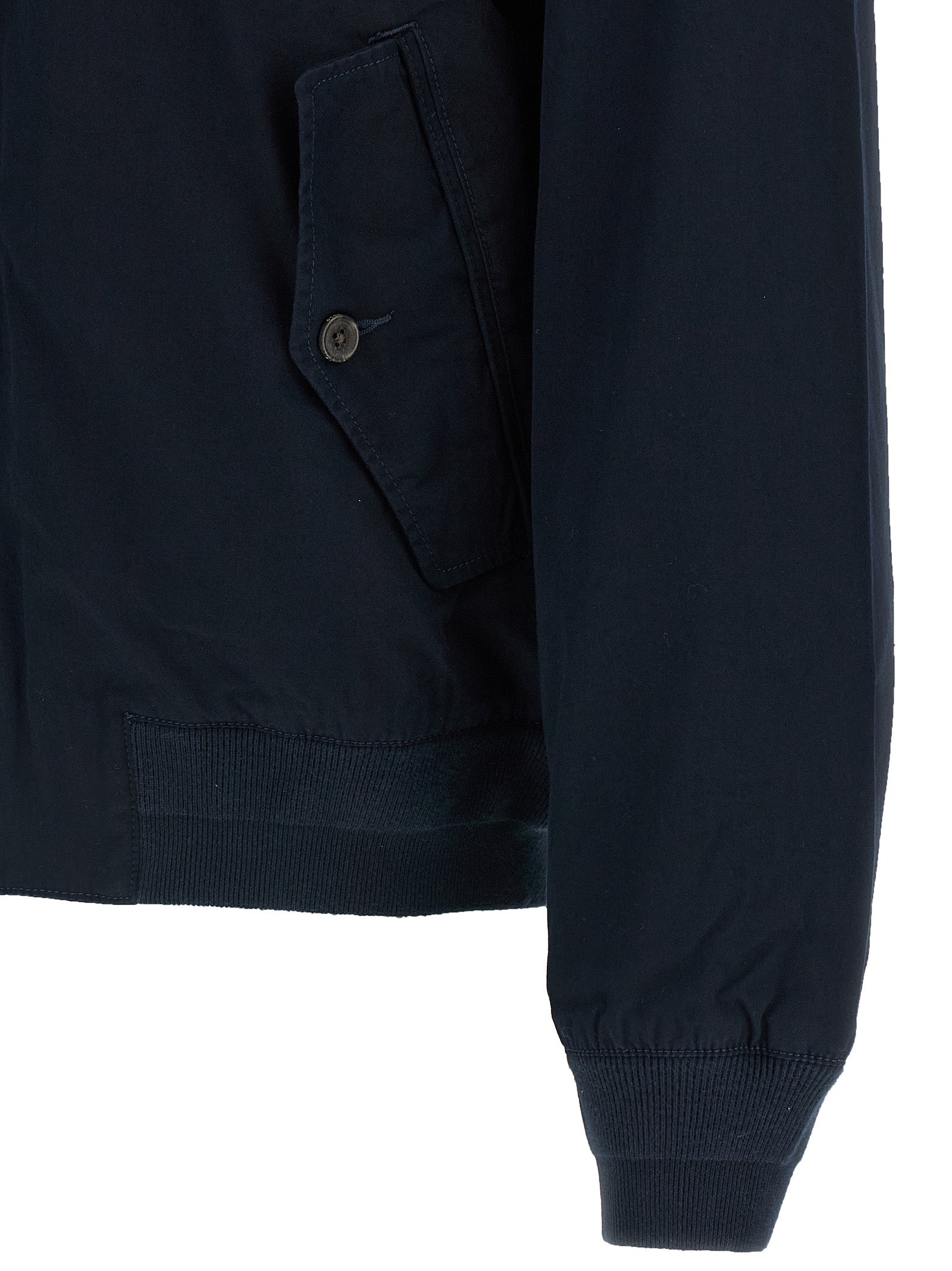 Logo Embroidery Bomber Jacket Blue Cotton Down Jacket, Parka, Casual