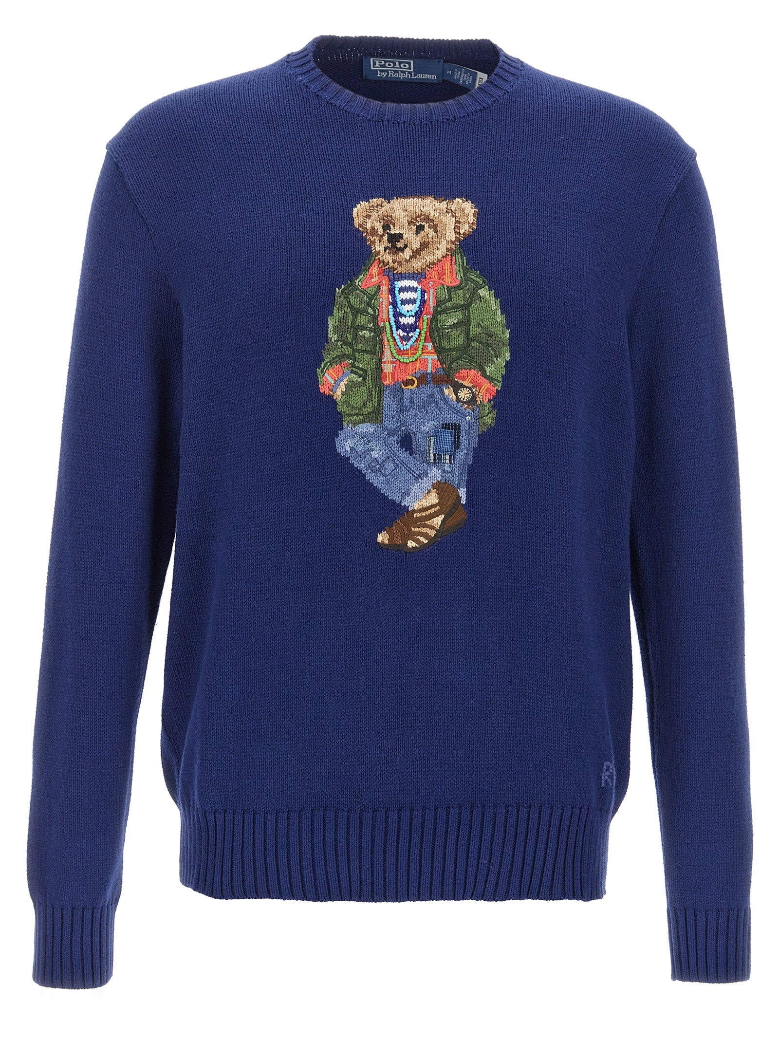Polo Bear sweater Blue Cotton Sweater, Cardigans