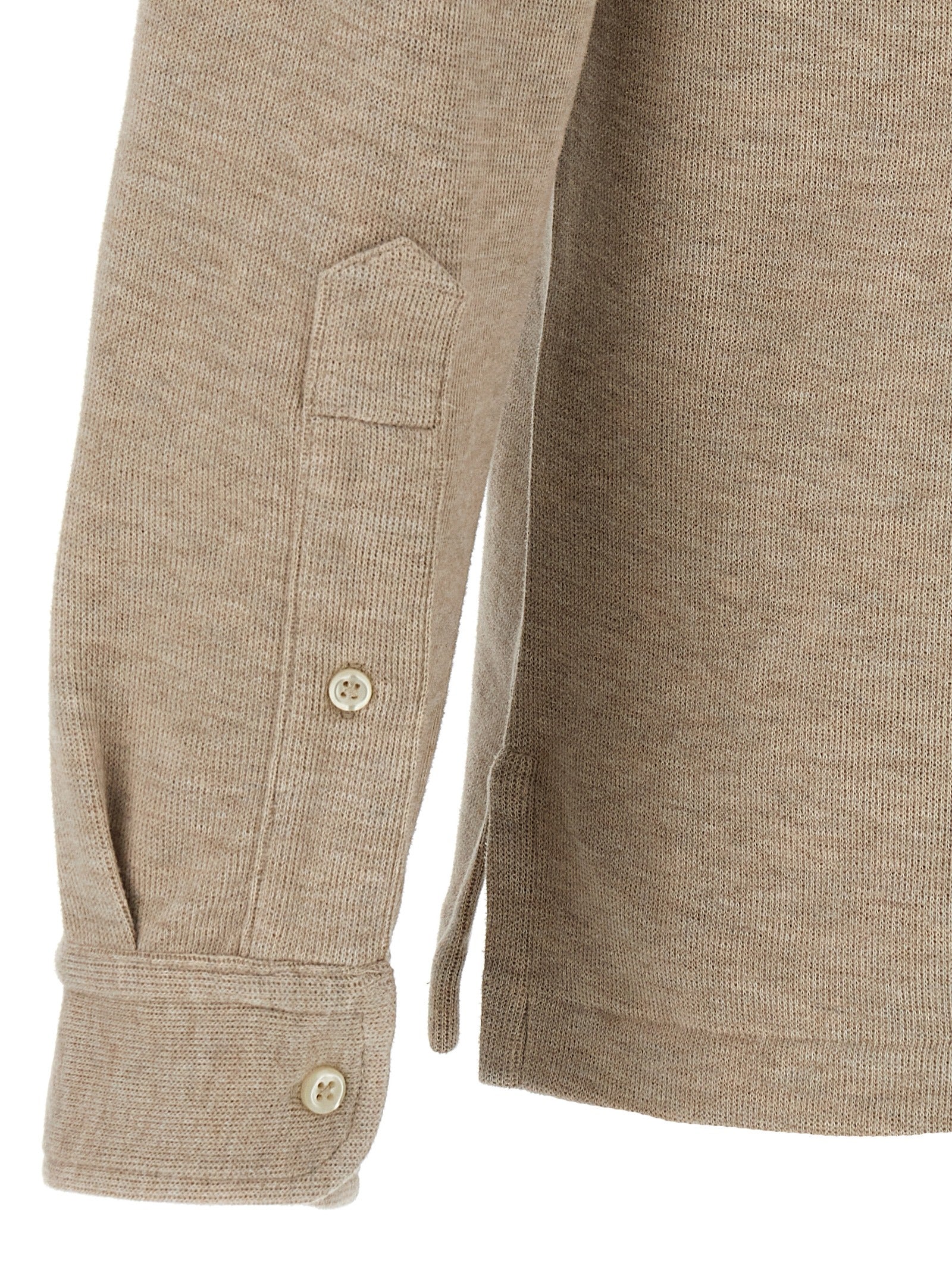 Fleece cotton polo shirt Beige