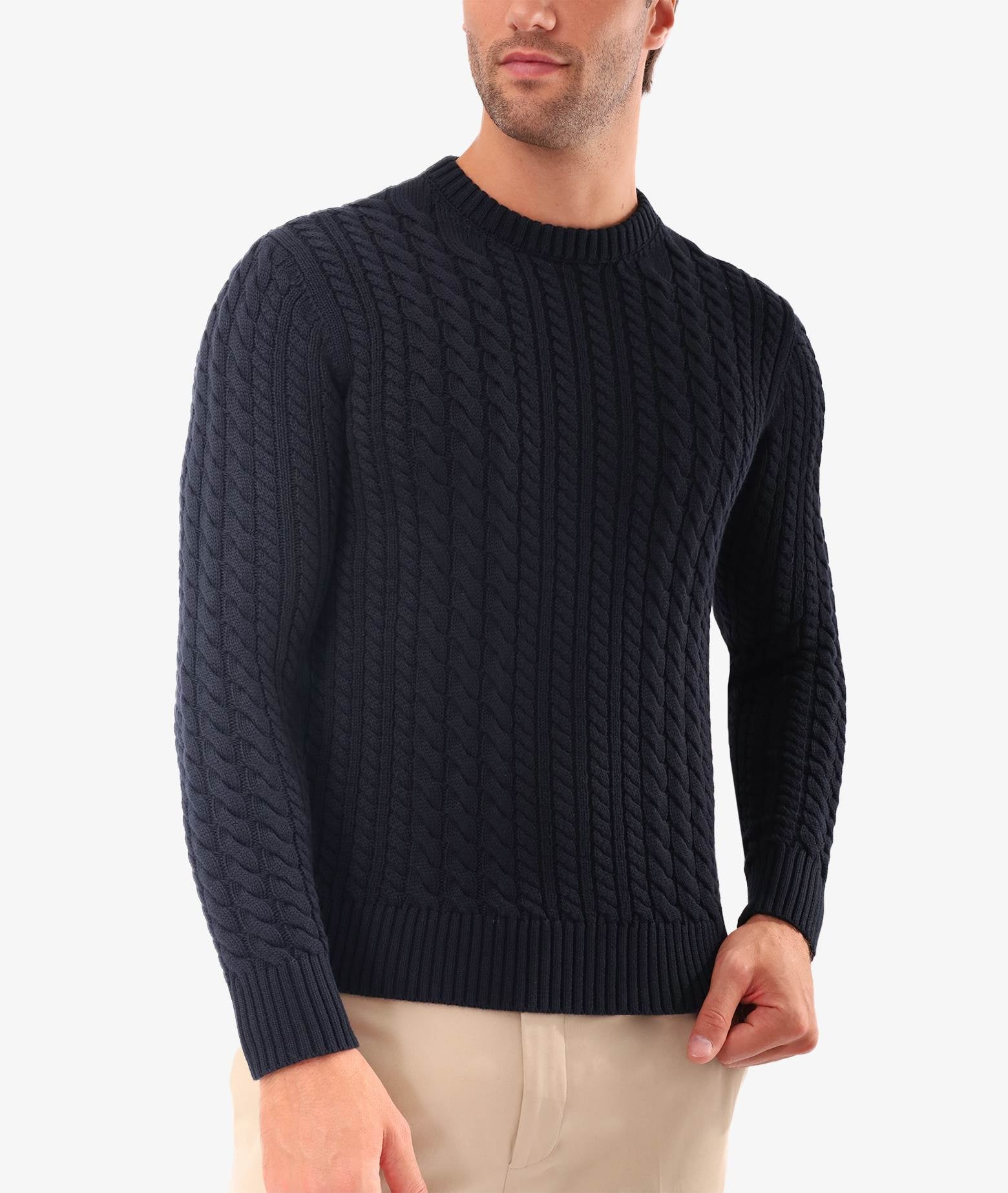 Cotton Sweater Bali Navy Maglieria Dis/lav Pesante