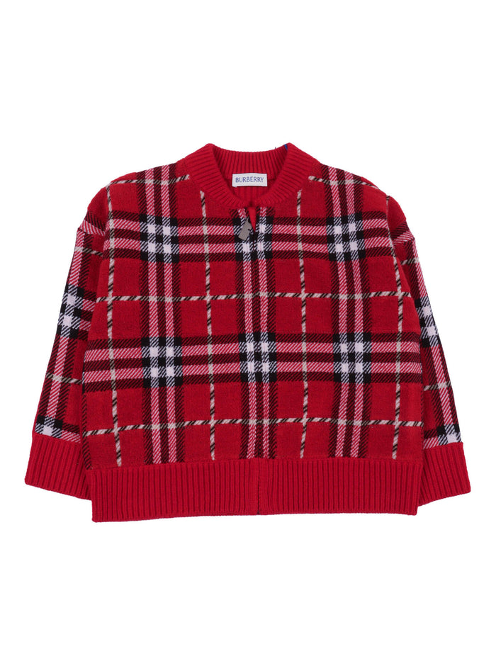 Kid Boy Knits Red Merino Wool Crewneck