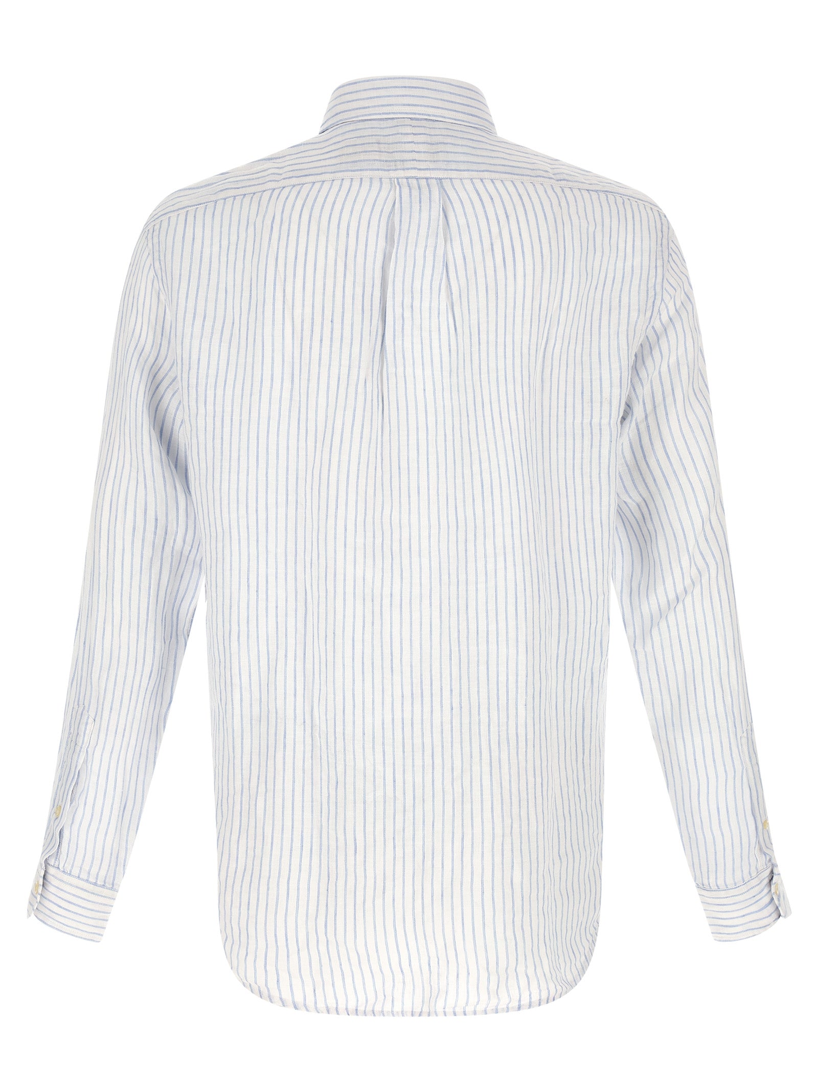 Striped Shirt Light Blue Linen Shirt, Blouse