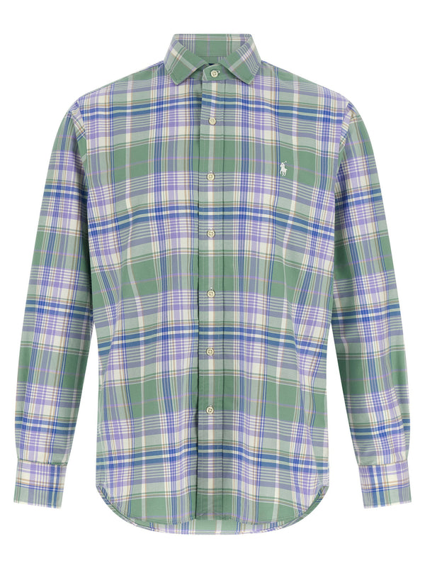 قميص أكسفورد مربعات Polo Ralph Lauren قطن قميص — أخضر