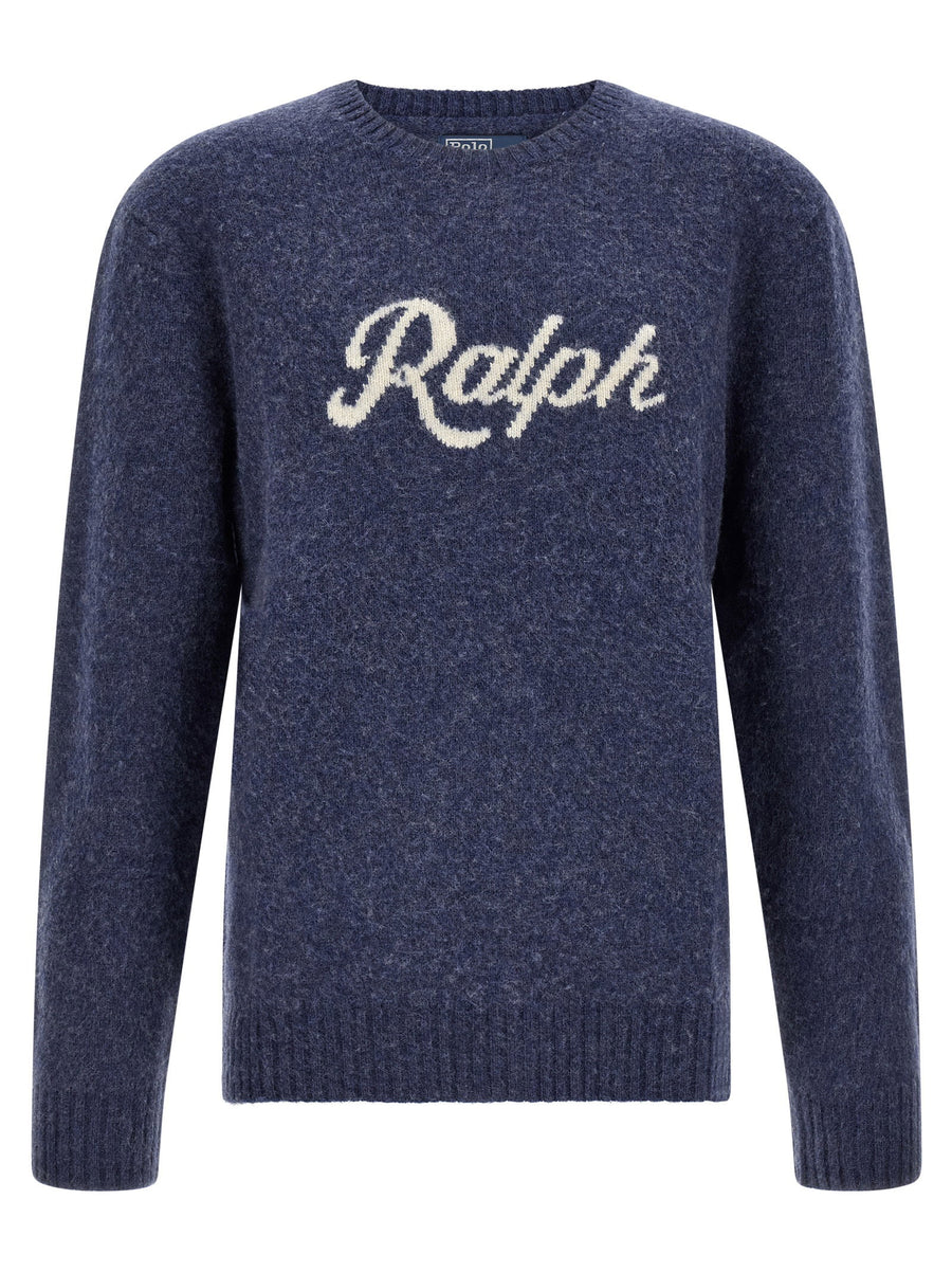 Polo Ralph Lauren Logo Intarsia Wool-Cashmere Sweater — Navy