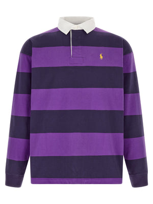 Polo Ralph Lauren Striped Cotton Jersey Rugby Shirt — purple