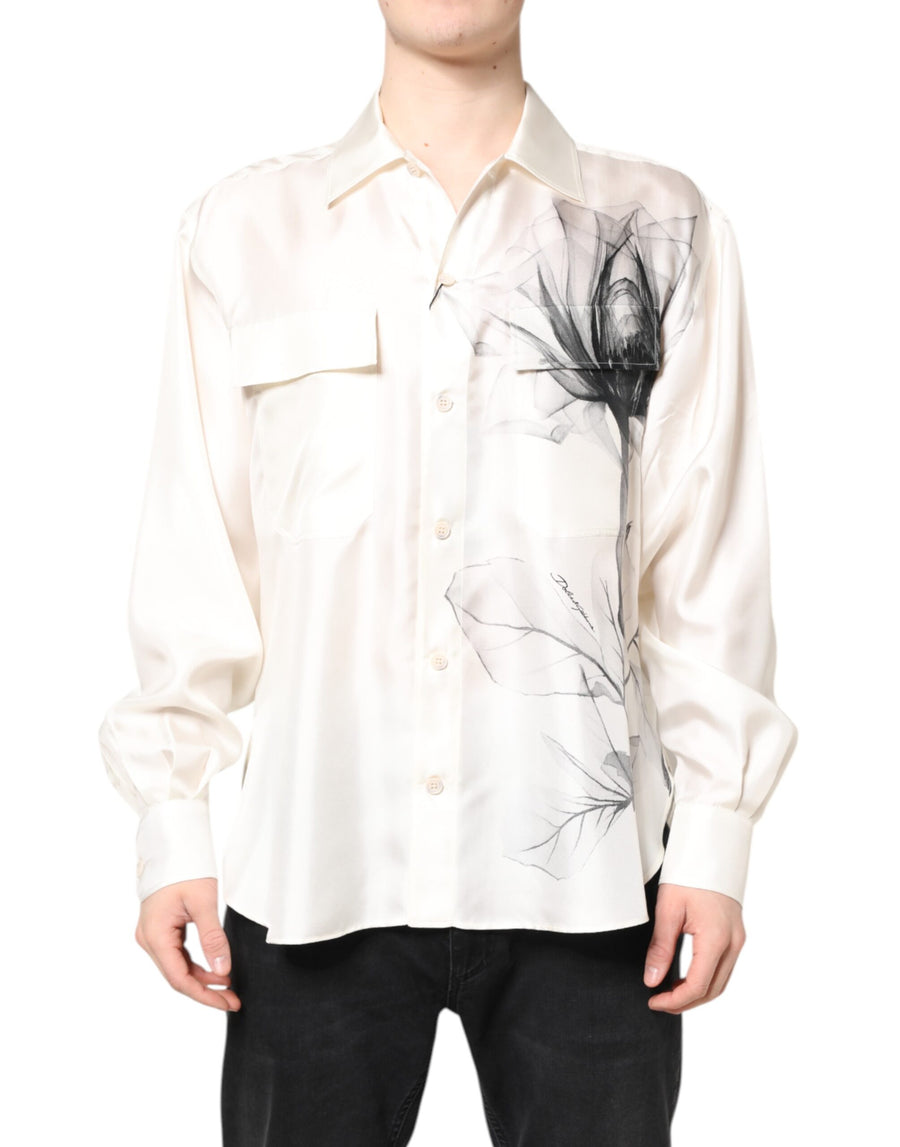 Dolce & Gabbana 100% Silk shirt in white